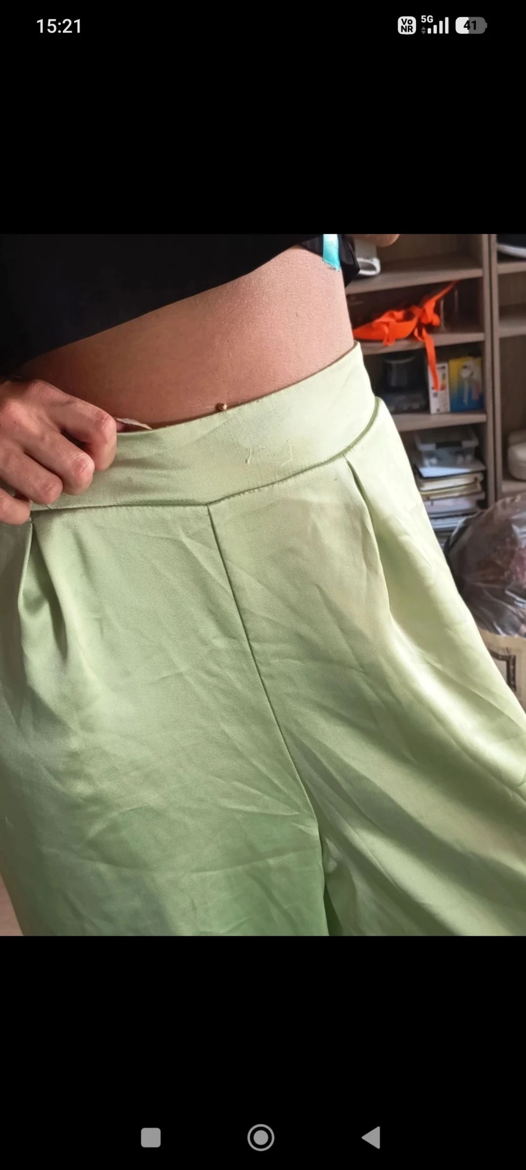 Calça de cetim verde – photo 6